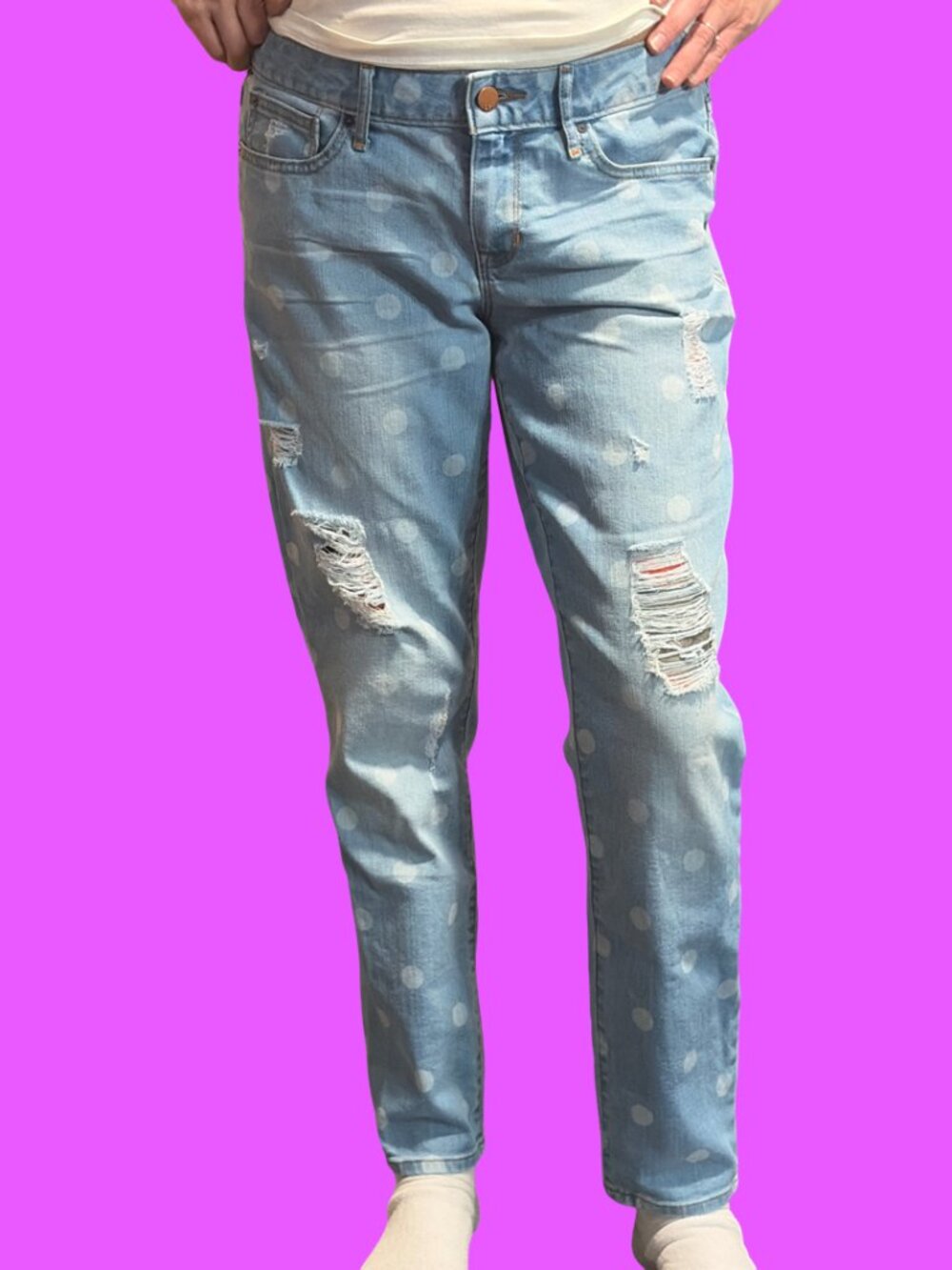 Sz.31*GAP-Always Skinny-Light Blue Ripped-up Skinny Jeans
